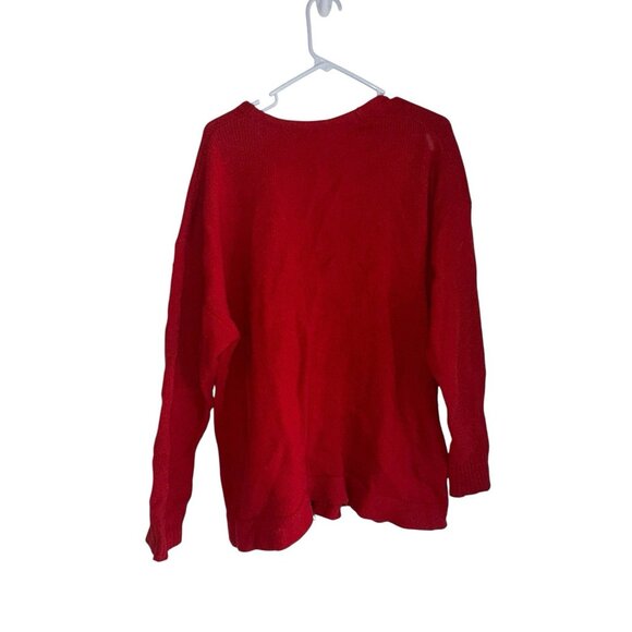 Woolrich Women’s XL Old Red Cardigan Sweater Zip V-neck Lambswool Long Sleeve - Picture 2 of 8